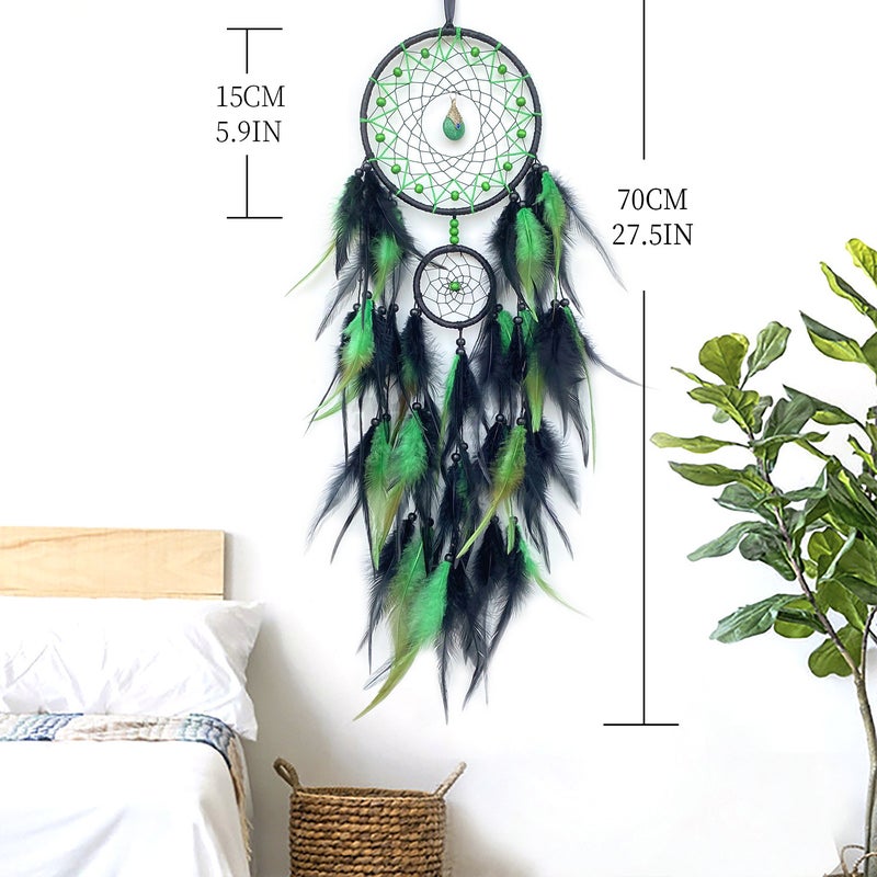 Selling High-End Light Luxury Dream Catcher Feather Pendant Hand-Woven Wind Chime Living Room Wall Decoration Pendant - Image 3