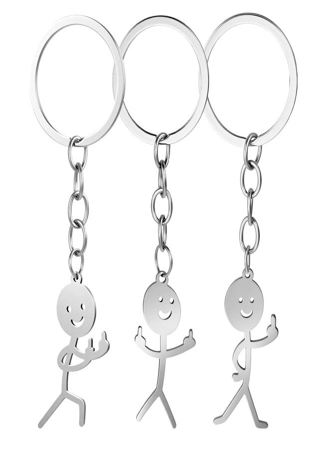 Pmeixcy 3Pcs Funny Keychain for Women,Middle Finger Keyring,Fun Keychains,Matching Keychains,Cool Gifts for Men - Image 1