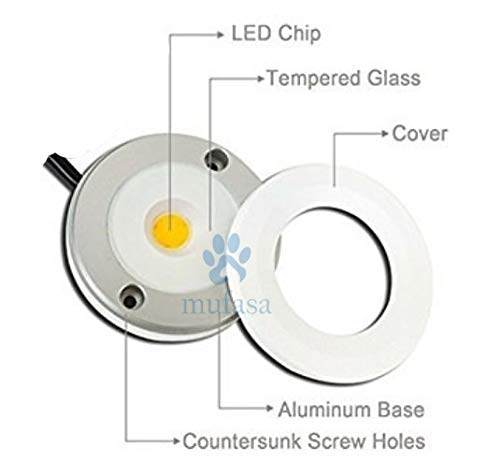 Mufasa 3 Watts Rose Gold 6CM Diameter Rainproof Led Surface Panel, Slim Round Style Cabinet,Name Plate Light, Aluminium Body (Warm White) (Pack of 4) - Image 3