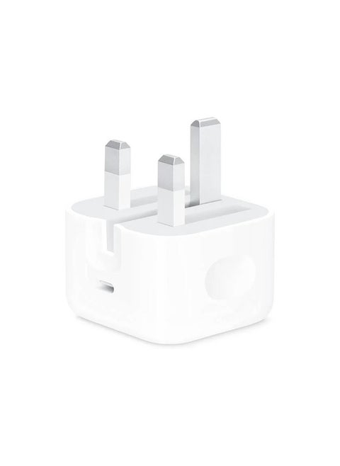 White wall plug with Type C port compatible with Apple and Android devices
