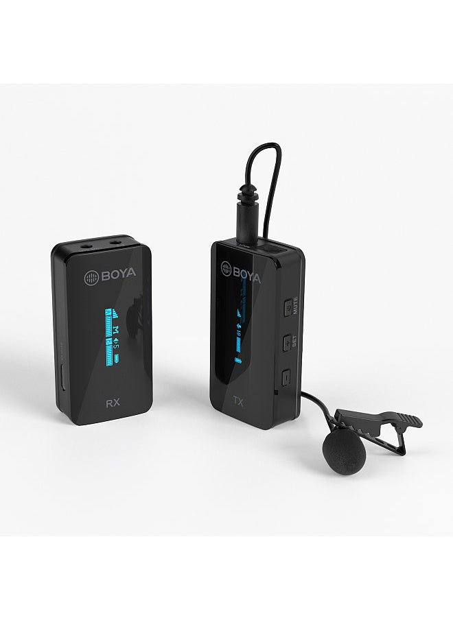 BOYA - BY-XM6-S1 2.4G Wireless Microphone System(1 Transmitter & 1 Receiver) Dual Channel Lapel Clip-on Microphone 100M Transmission Range - Image 1