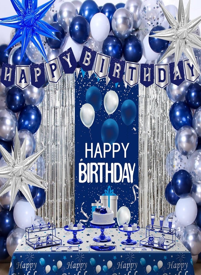 Pounira Blue Birthday Decorations for Men Women Boys Girls, Bday Party Decor - Image 1