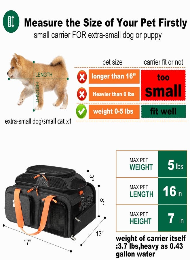 pidipiti 17x13x8 Frontier Allegiant Airlines Approved top Expandable pet Carrier for Extra-Small Dog/Small cat,Weight up to 5 lbs,Length Shorter Than 16'' - Image 3