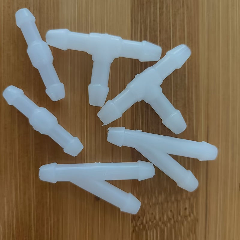 12 White Car Wiper Hose Connectors 3 Shapes 12 Pack - Image 5