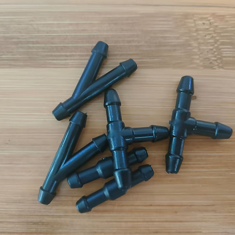 12 White Car Wiper Hose Connectors 3 Shapes 12 Pack - Image 4