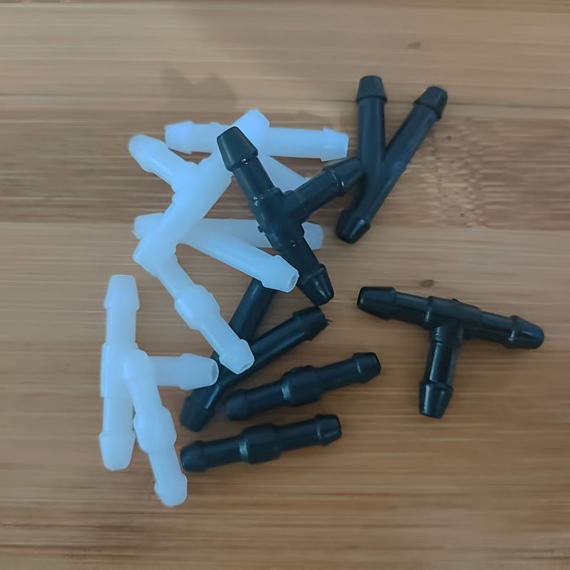 12 White Car Wiper Hose Connectors 3 Shapes 12 Pack - Image 3