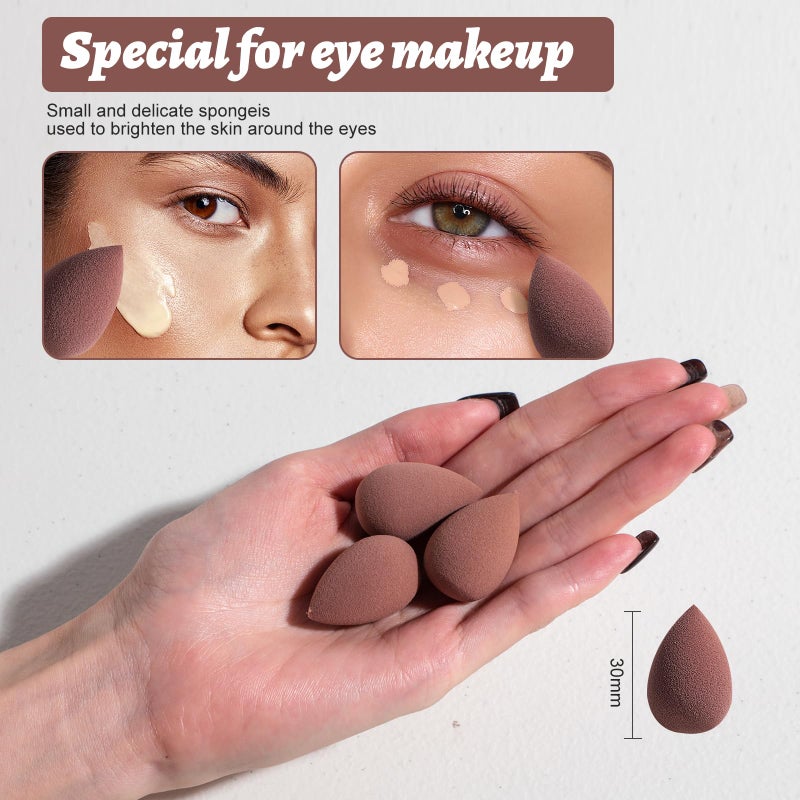 BS Mall Makeup Sponge Set BS-MALLTriangle Puff 14 Pcs for Liquid, Cream, and Powder, Multi-colored Makeup Sponges and Mini Makeup Sponge (D-Coffee) - Image 3