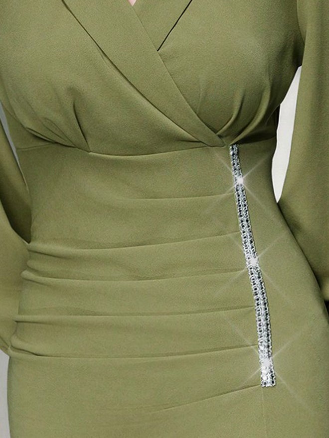 تايك تو فستان طويل بأكمام طويلة وتفاصيل ثنيات - Image 5