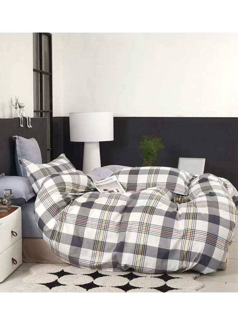 Premium Pure Cotton Kingsize Duvet Cover Set Super Soft Material All-Season (6pcs:1pcs duvet cover:220*240cm +1pcs fitted bedsheet:200*200+ 4pcs pillowcase 50*75cm )