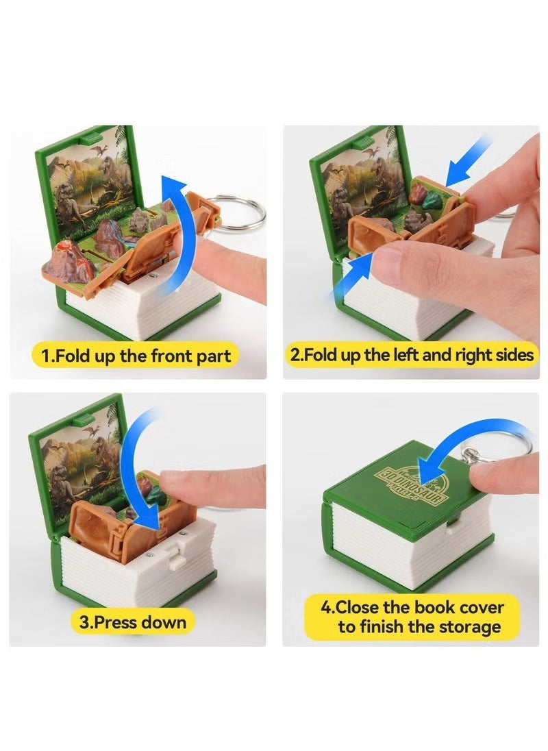NIBEMINENT Pop Up 3D Mini Dinosaurs Keychain Toys, Anxiety Stress Relief Dino Hand Toys, Sensory Toys, Birthday Gifts Goody Bag Filler, Purse and Backpack Keychain Fidget Toys for for Kids  - Image 2