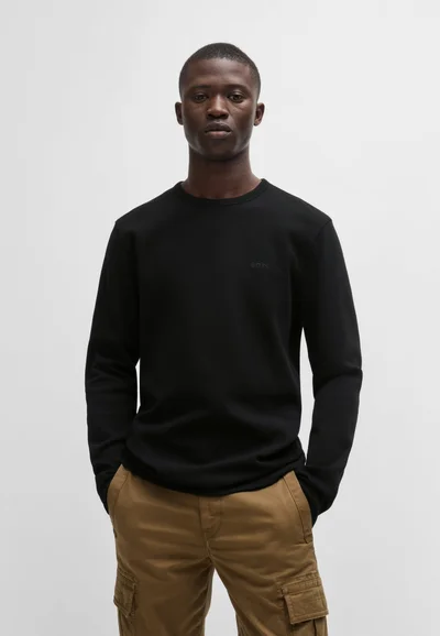 BOSS Cotton-blend T-shirt with waffle structure