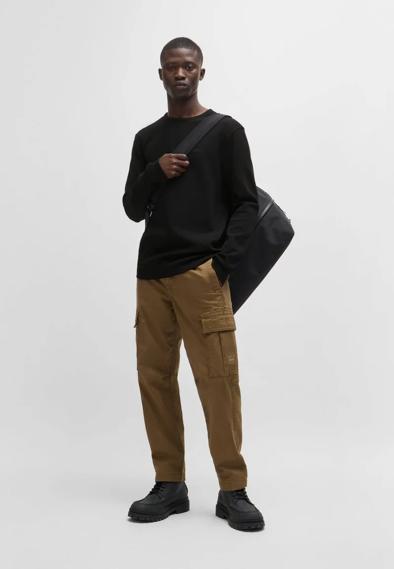 BOSS Cotton-blend T-shirt with waffle structure