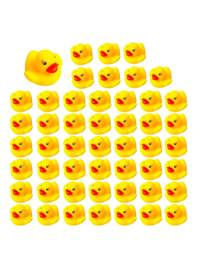50 Pack Mini Rubber Ducks - Ideal Bath Toys for Babies, Fun Party Favors & Colorful Decorations for Kids' Celebrations! - Image 1
