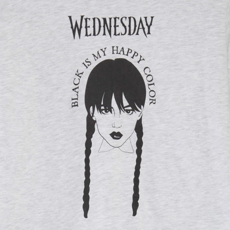 Kiabi Long Jersey 'Wednesday' Pyjamas - 2-Piece Set Grey