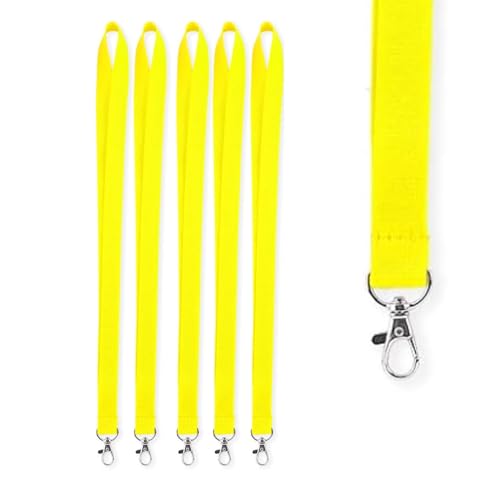 NSSP 24mm or 1 inch thick Lanyards with Badge Clip (Yellow, Pack of 10) - Image 1