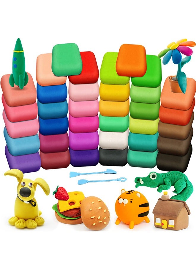 36 Colors Air Dry Clay Ultra Light and Air Dry Clay for Children Non-Toxic and Eco-Friendly Modeling Magical Clay with Tools  - Image 1