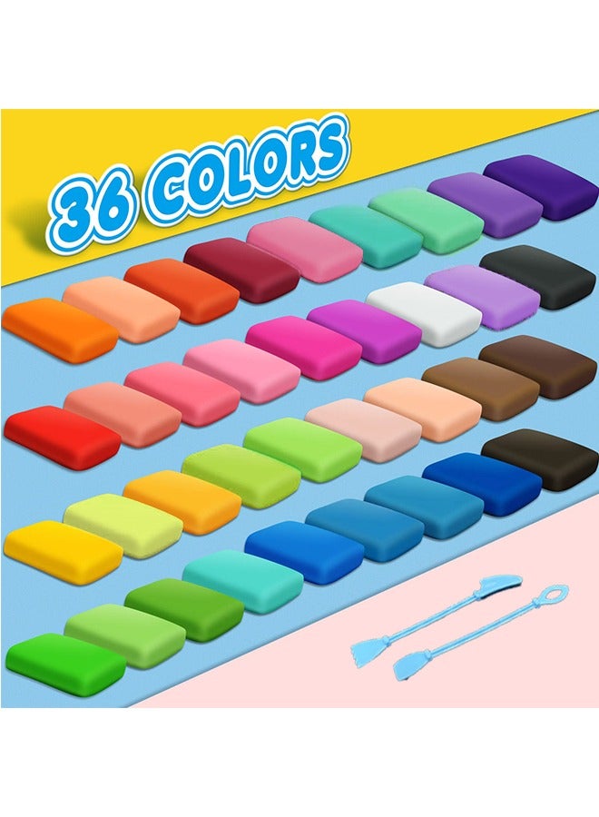 36 Colors Air Dry Clay Ultra Light and Air Dry Clay for Children Non-Toxic and Eco-Friendly Modeling Magical Clay with Tools  - Image 2