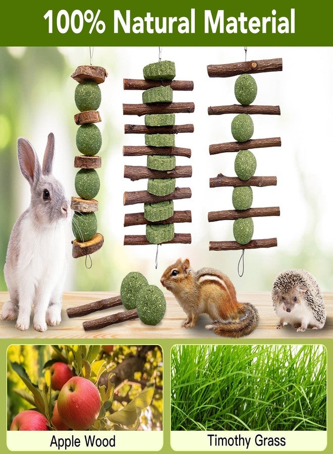 Jorewood 3 Pcs Bunny Chew Toys with 3 Pcs Rabbit Chew Lollipop for Teeth Grinding, Improve Dental Health, Treats for Rabbits Guinea Pigs Chinchillas Bunnies Hamsters - Image 4