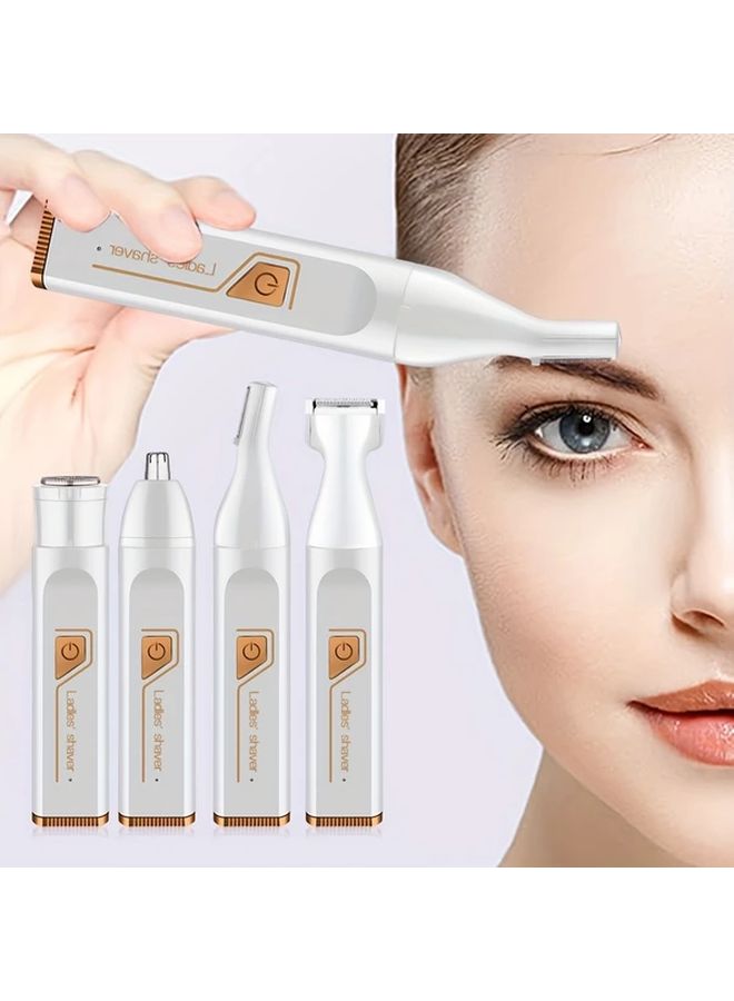 White Women Electric Hair Remover 4 in 1 USB Rechargeable Bikini Trimmer - Image 5