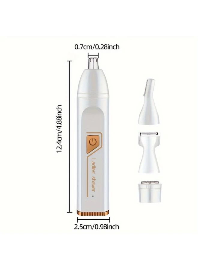 White Women Electric Hair Remover 4 in 1 USB Rechargeable Bikini Trimmer - Image 2