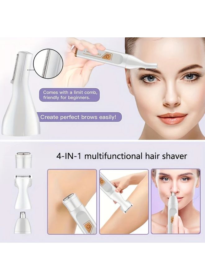 White Women Electric Hair Remover 4 in 1 USB Rechargeable Bikini Trimmer - Image 3