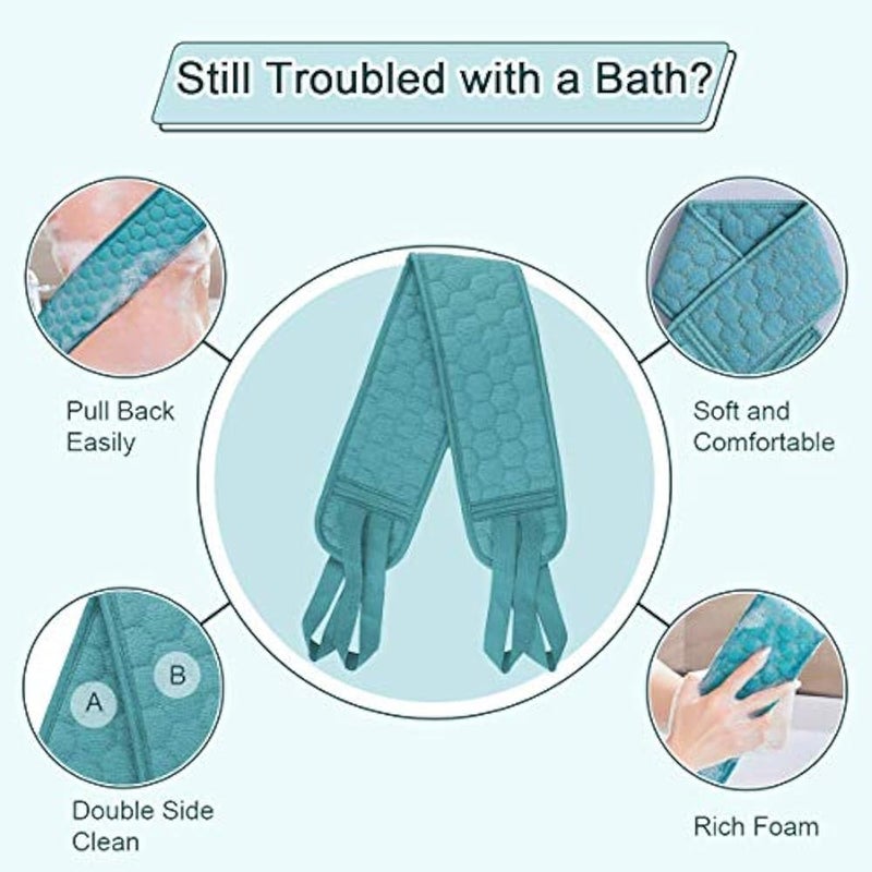 Bath Body Scrubber Sponges,3 Pack Bath Shower Gloves Clean Set (Blue) (Assorted Colors) - Image 3