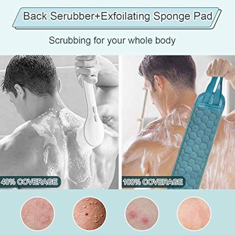 Bath Body Scrubber Sponges,3 Pack Bath Shower Gloves Clean Set (Blue) (Assorted Colors) - Image 5