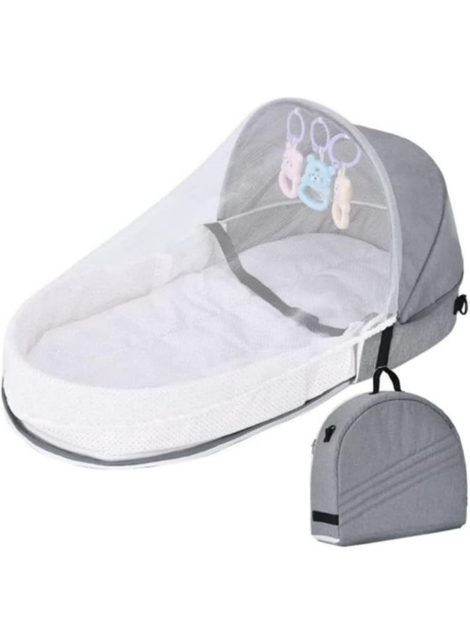 Baby Travel Cot with Net and Awning Portable Baby Cot Changing Bag Foldable Baby Cot with Net Cuddly Nest Baby Cot Grey - pzsku/Z6D52C9B5A551EAD37277Z/45/_/1702549865/876130ae-93bc-4ce6-a76e-f686dde82d62