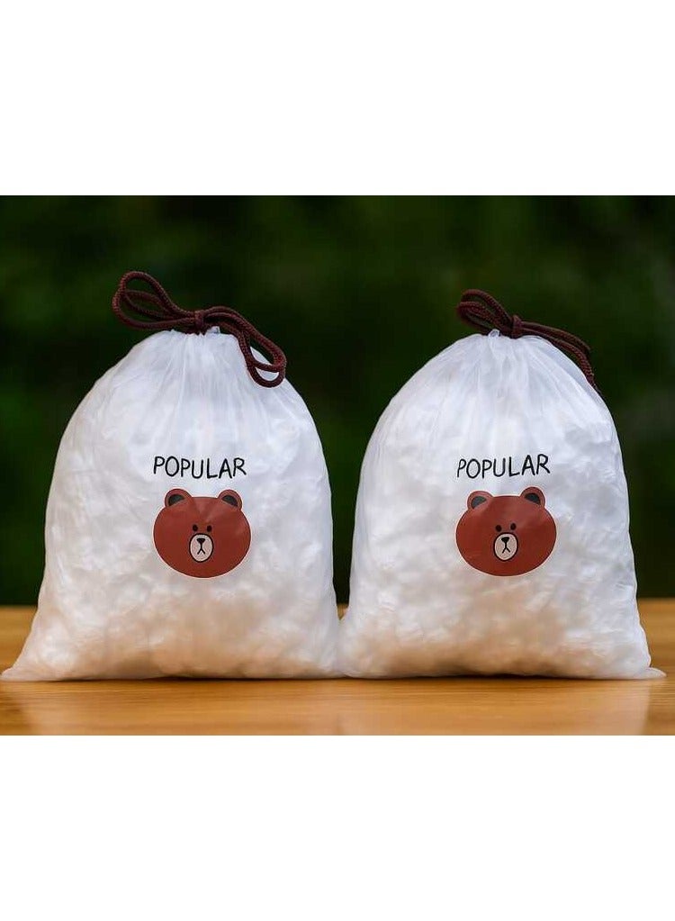 Popular 2 Food Storage Bags - Stretchable Flexible Covers - 2 Pack Of Clear Reusable Plastic Lids, Perfect For Keeping Leftovers And Storing Meals - Image 1