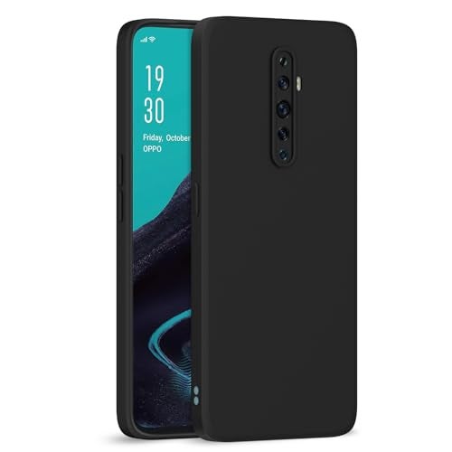 Pikkme Back Cover for Reno 2F / 2Z | Slim Soft Matte Silicone Cover with Camera Protection & Shockproof Bumper Case (Black) - Image 1