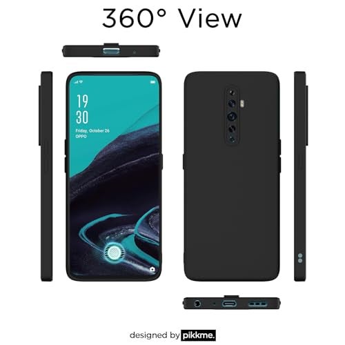 Pikkme Back Cover for Reno 2F / 2Z | Slim Soft Matte Silicone Cover with Camera Protection & Shockproof Bumper Case (Black) - Image 4