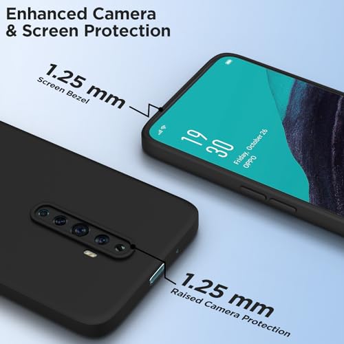 Pikkme Back Cover for Reno 2F / 2Z | Slim Soft Matte Silicone Cover with Camera Protection & Shockproof Bumper Case (Black) - Image 2