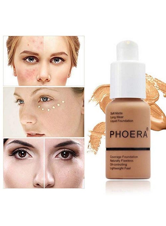 WFWJ Phoera Foundationflawless Soft Matte Liquid Foundation 24 Hr Oil Control Concealer Foundation Makeupfull Coverage Foundation For Women And Girls (104 Buff Beige) - Image 5
