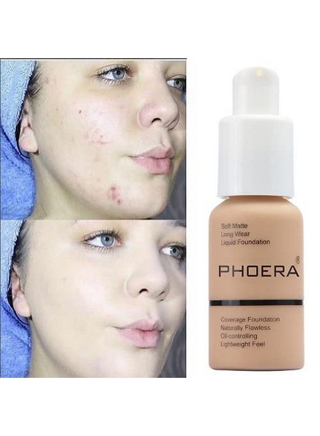 WFWJ Phoera Foundationflawless Soft Matte Liquid Foundation 24 Hr Oil Control Concealer Foundation Makeupfull Coverage Foundation For Women And Girls (104 Buff Beige) - Image 4