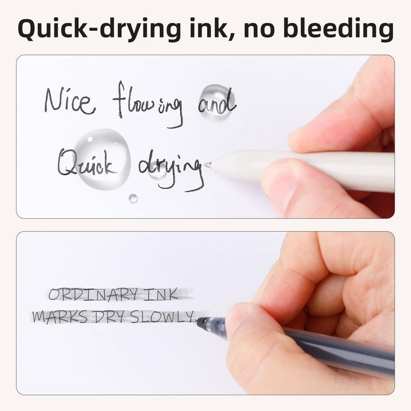 NUSIGN Gel Pens, 5 Pcs 0.5mm Retractable Quick Dry Black Ink Fine Point Rolling Ball Gel Pen, Smooth Writing No Bleed for Journaling Note Taking, Home School Office Supplies - Image 4