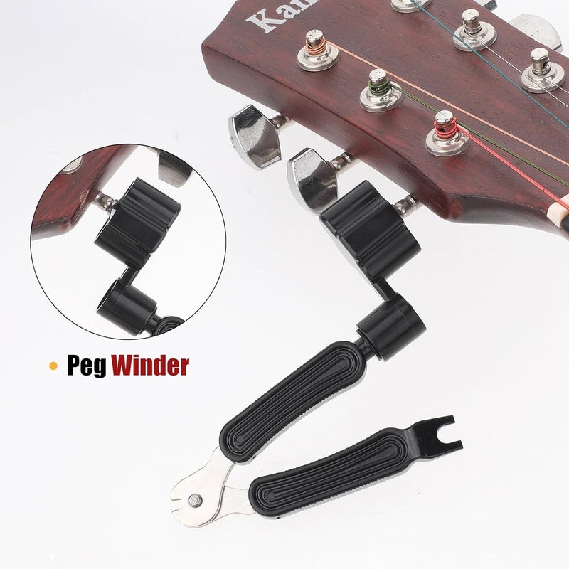 Scalebee Guitar String Winder Cutter Pin Puller - 3 In 1 Multifunctional Guitar Maintenance Tool/String Peg Winder + String Cutter + Pin Puller Instrument Accessories - Image 3
