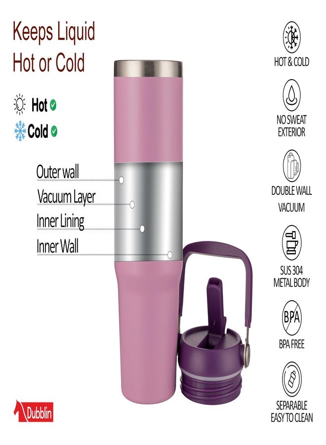 DUBBLIN Dublin Rage 800 ML Vacuum Insulated Stainless Steel Bottle, Leakproof Water Bottle for Travel, Gym & Outdoor (Pink) - Image 3