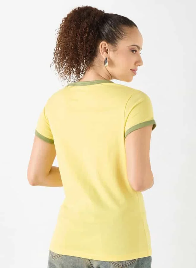 Lee Cooper Lee Cooper Printed T-shirt with Crew Neck and Short Sleeves