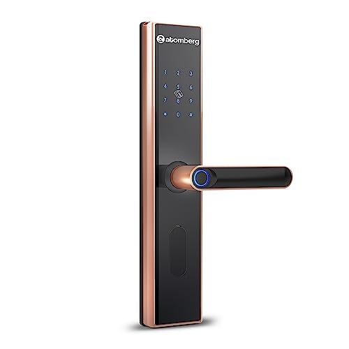 atomberg SL 1 Smart Door Lock | 6 Ways Unlocking | Fingerprint | PIN | OTP | NFC Card | Atomberg Home App (Data Stored in India)| Key | Free Installation | 2 Year Warranty by Atomberg (Rose Gold) - Image 1