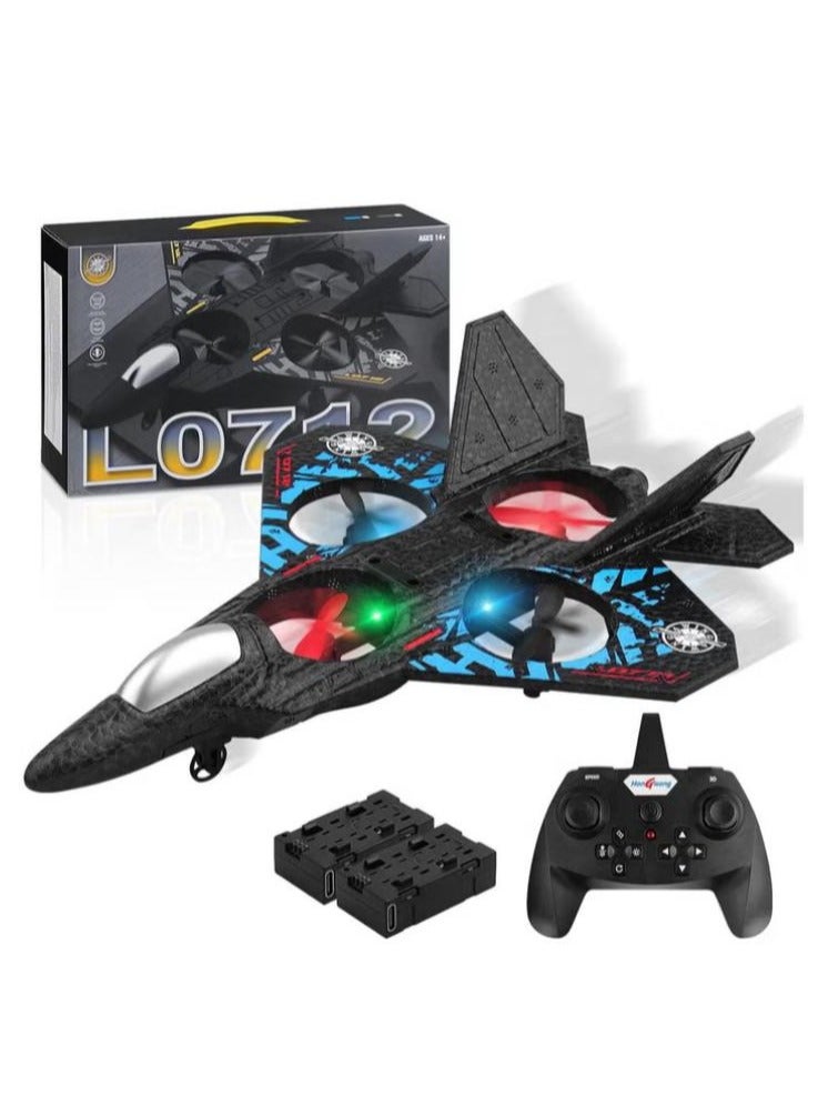 طائرة L0712 RC، طائرة تعمل بالتحكم عن بُعد بتردد 2.4 جيجاهرتز، طائرة تحكم عن بُعد بأربع قنوات، لون أسود/أزرق - Image 1