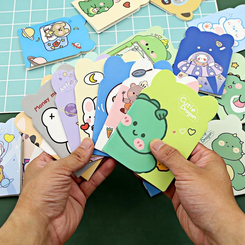 Winterworm 20Pcs Mini Notebook for KidsAnimal Notebooks Pocket Notepads 47 x 34 Small Journal Panda Bear Dinosaur Horizontal Line Notebooks for Office Home Travel Student Memo Notepads School Supplies Unknown Binding - Image 5
