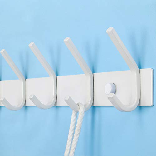 WEBI Coat Rack Wall Mount,Coat Hooks Wall Mounted,Coat Hanger Wall Hook Rack,6 Hooks for Hanging Coats,Jacket,Hats,Clothes,White - Image 5