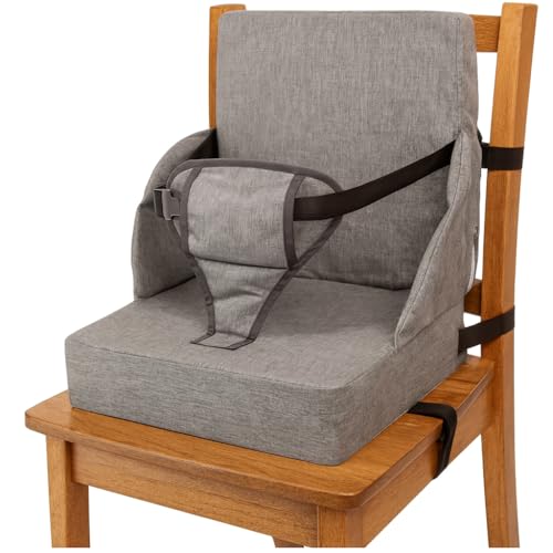 Zedora Toddler Booster Seat for Dining Table Kitchen Chair High Portable Cushion Child Kids Seats Restaurant Eating Chair with Adjustable Straps NonSlip Base - Image 1