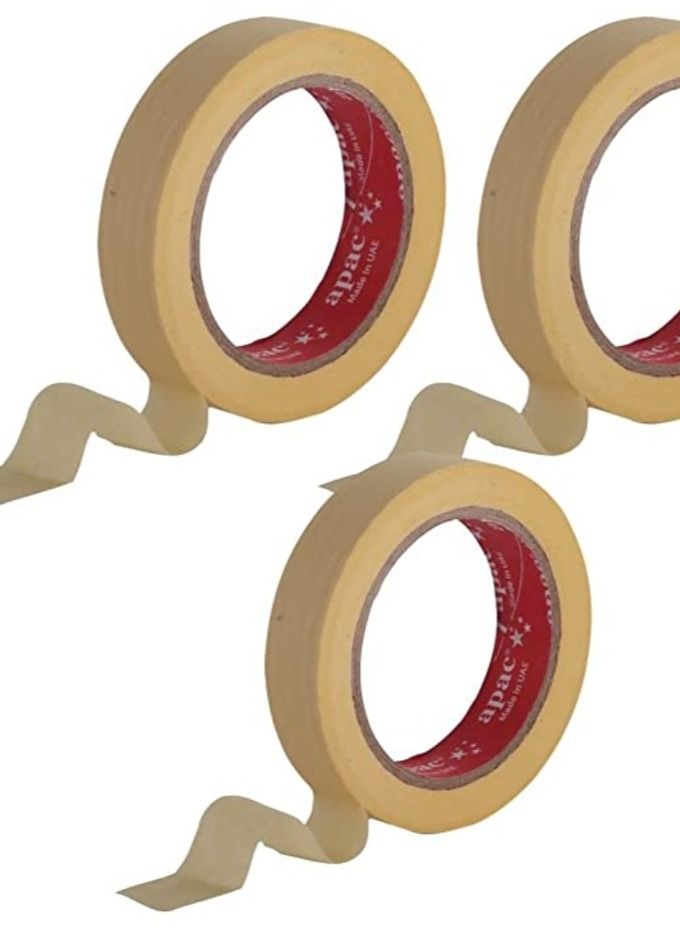 APAC High Temperature Masking Tape for Automotive Use, Painters Tape (1 Inch x 30 Yds, 3 Rolls) - Image 1