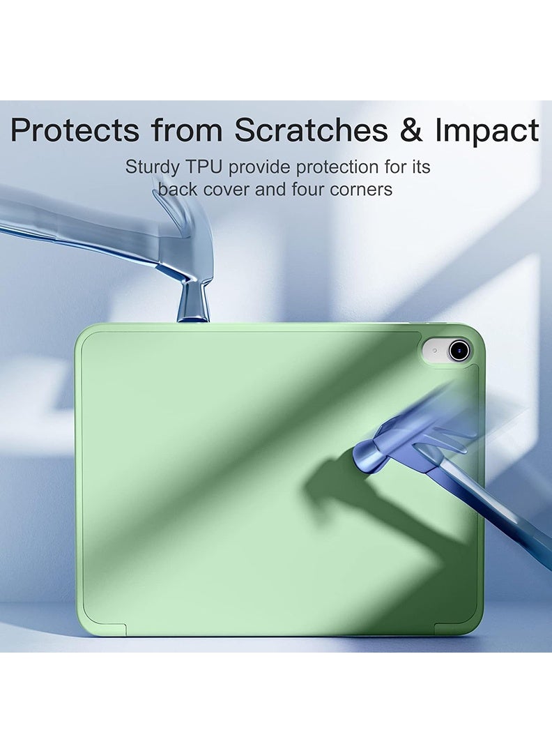 Theodor Slim Smart Case for iPad Air 11 Inch (M4 2026/ M3 2025/ M2 2024) Lightweight Slim Trifold Cover with Pencil Holder, Soft TPU Back, Auto Wake Sleep, Shockproof Protective Tablet Case - Matcha Green - Image 4