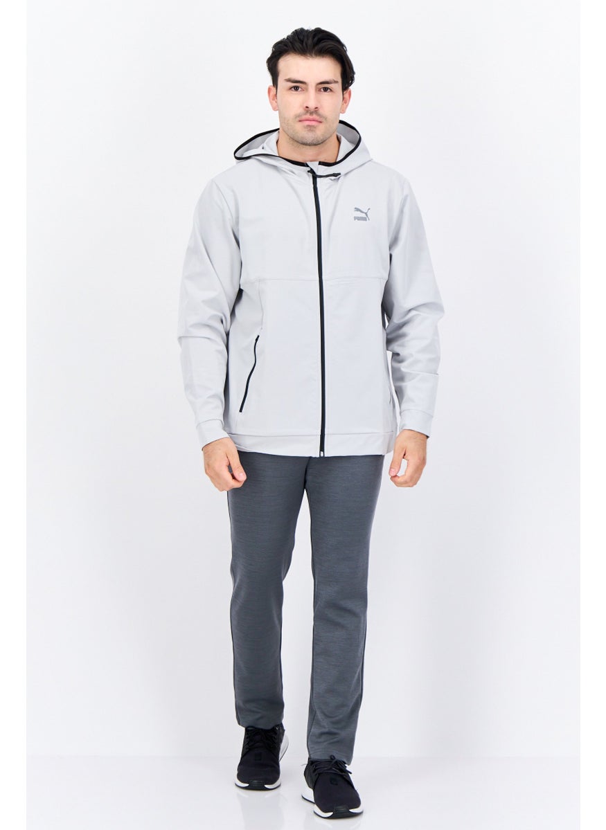 PUMA Men Sportswear Fit Hooded Outdoor Sweatshirt, Light Grey  - Image 4