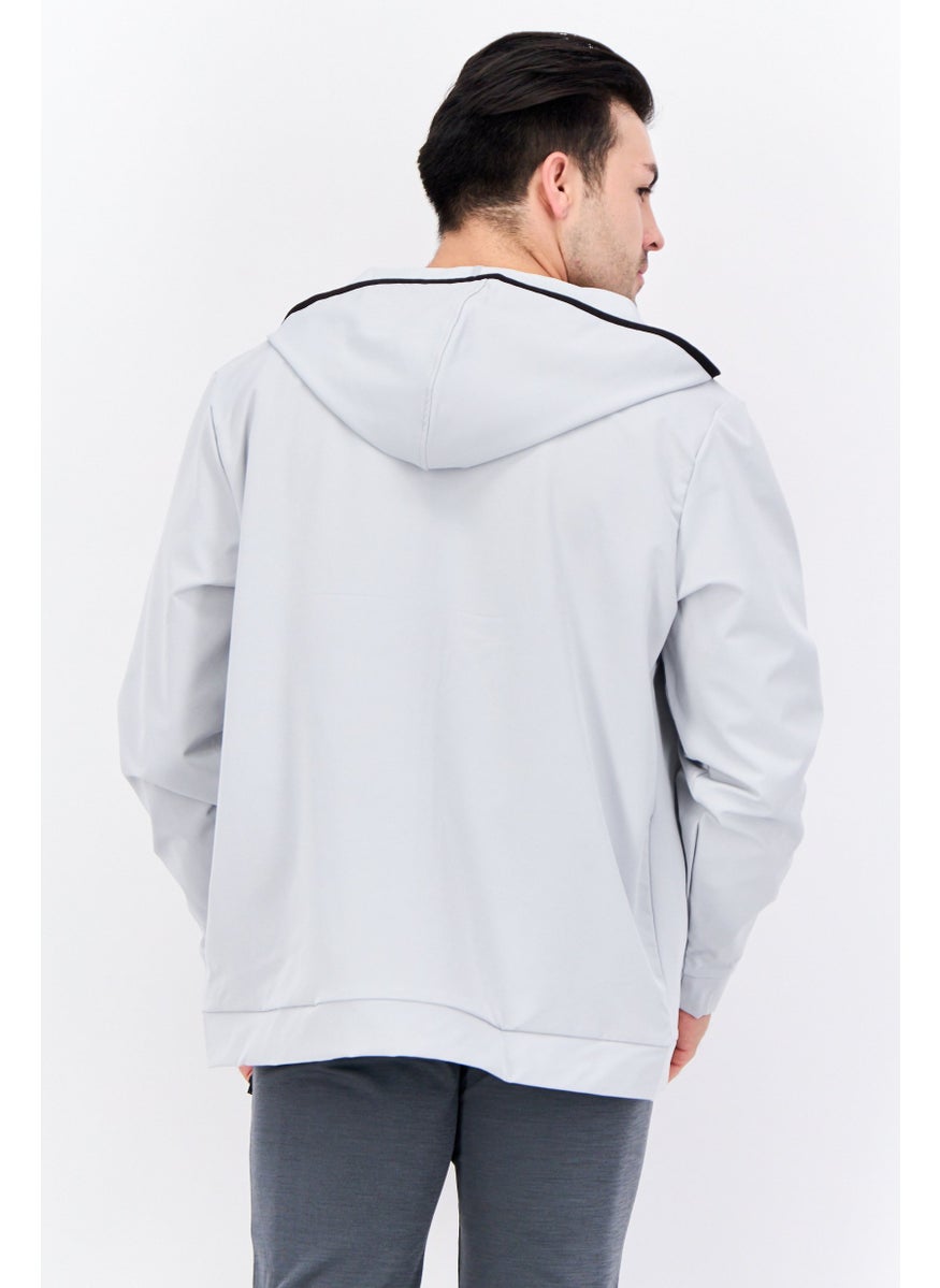 PUMA Men Sportswear Fit Hooded Outdoor Sweatshirt, Light Grey  - Image 3