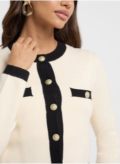 VERO MODA Knitted Contrast Cardigan  - Image 3