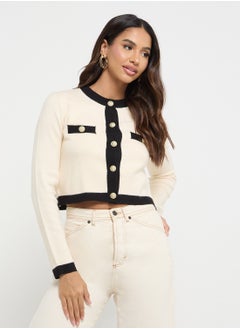 VERO MODA Knitted Contrast Cardigan  - Image 1