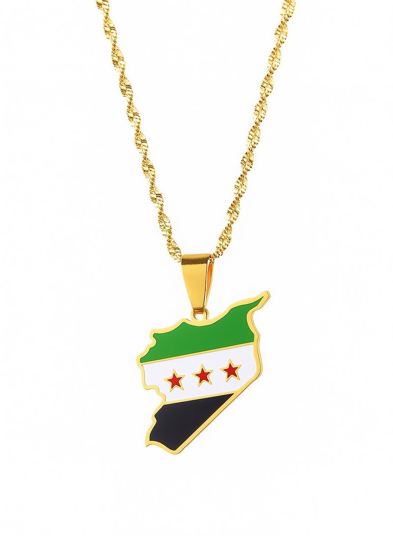 Car Pendant Syria Flag Stainless Steel Necklace, car hanger, Durable and Stylish Necklace for Men and Women - Image 1